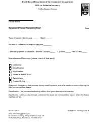 Document preview: API Form R Coffee Roaster Survey - Rhode Island, 2023