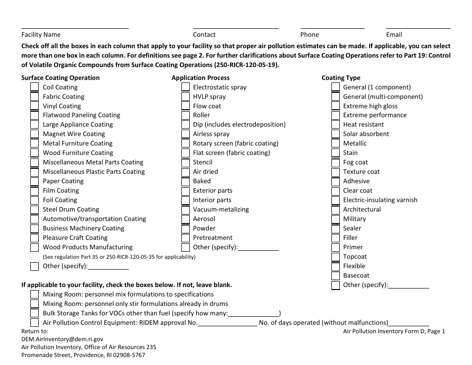 API Form D Download Fillable PDF or Fill Online Surface Coating Basic ...