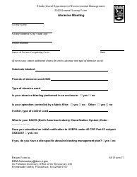 API Form T1 General Survey Form - Abrasive Blasting - Rhode Island