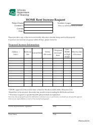 Document preview: Home Rent Increase Request - Arizona