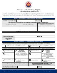 Participant Menu Modification - Child and Adult Care Food Program - Arizona