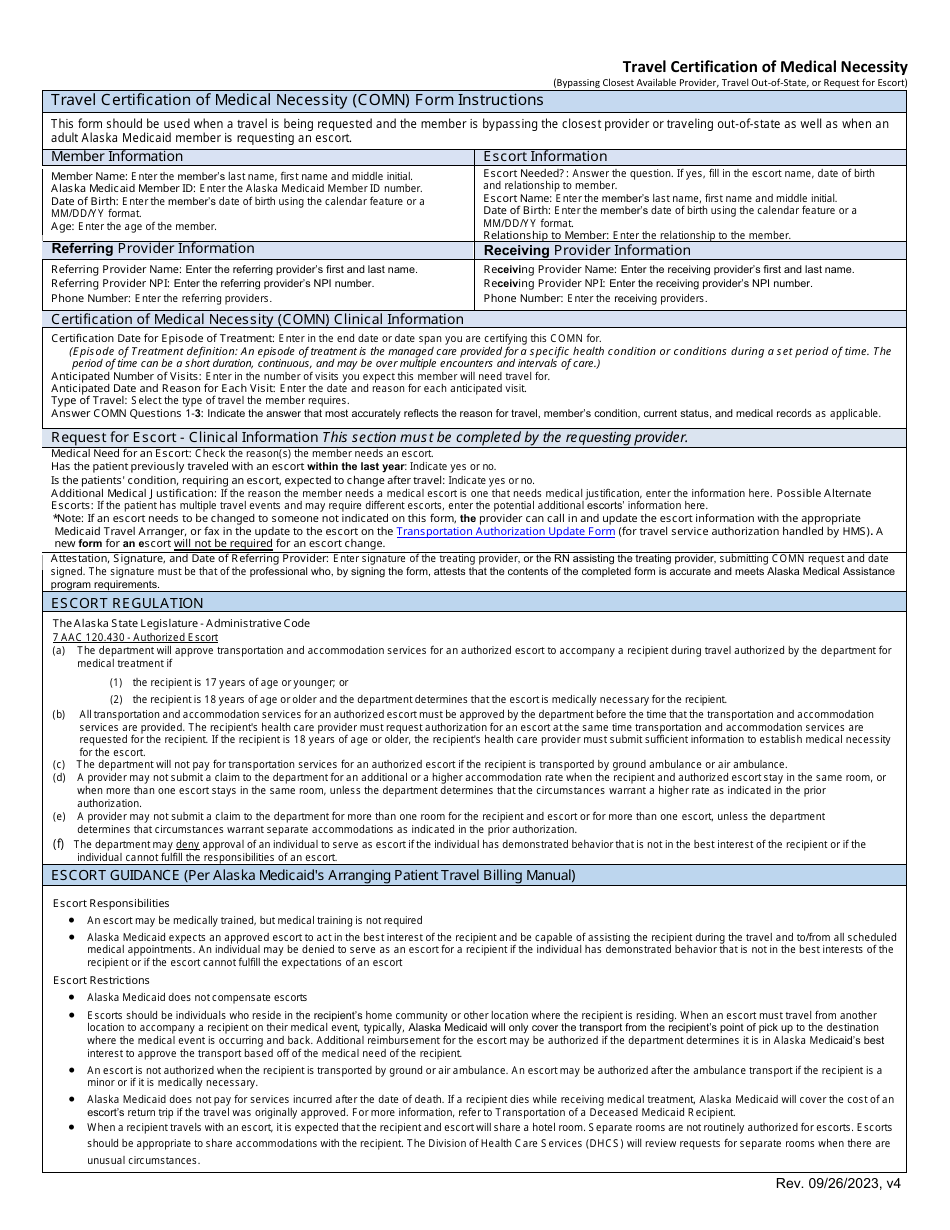 Travel Certification of Medical Necessity - Alaska, Page 3