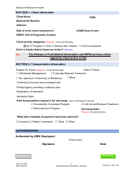 Form 07.3001 Substance Use Disorder Treatment Services Transportation Assistance Request - Alaska, Page 2