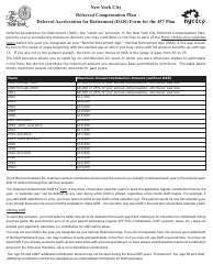 New York City Deferral Acceleration for Retirement (Dar) Form - 457 ...