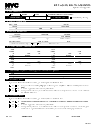 Form LIC1 Agency License Application - New York City