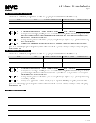 Form LIC1 Agency License Application - New York City, Page 2