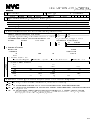 Form LIC38 Electrical License Application - New York City