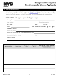 Background Investigation Questionnaire for License Applicants - New York City, Page 7