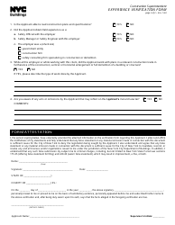 Experience Verification Form - New York City, Page 2
