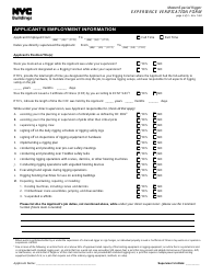 Master/Special Rigger Experience Verification Form - New York City, Page 2