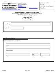 Form 525A Reinstatement &amp; Appointment of Agent - Ohio, Page 2