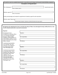 Form 525A Reinstatement &amp; Appointment of Agent - Ohio, Page 3