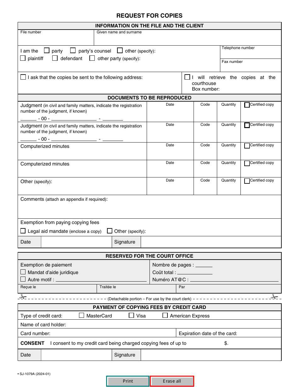 Form SJ-1079A Request for Copies - Quebec, Canada, Page 2