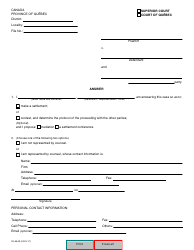 Form SJ-554A Answer - Quebec, Canada, Page 2