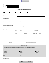 Form SJ-843A Notice of Change of Address - Quebec, Canada, Page 2