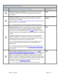 Mi Consumer Financial Services Class I License New Application Checklist (Company) - Michigan, Page 4