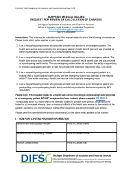 Document preview: Form FIS2369 Surprise Medical Billing Request for Review of Calculation of Charges - Michigan