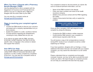 Form FIS2394 Pharmacy Benefit Manager (Pbm) Complaint Form - Michigan, Page 2