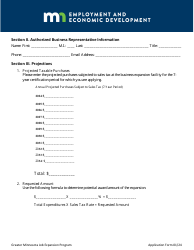 Greater Minnesota Job Expansion Program Application Form - Minnesota, Page 2