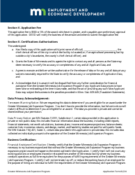 Greater Minnesota Job Expansion Program Application Form - Minnesota, Page 6