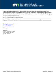Greater Minnesota Job Expansion Program Application Form - Minnesota, Page 7