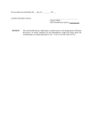 Authorization for Release Affidavit (Licensed Child Placing Agency) - Alabama, Page 2