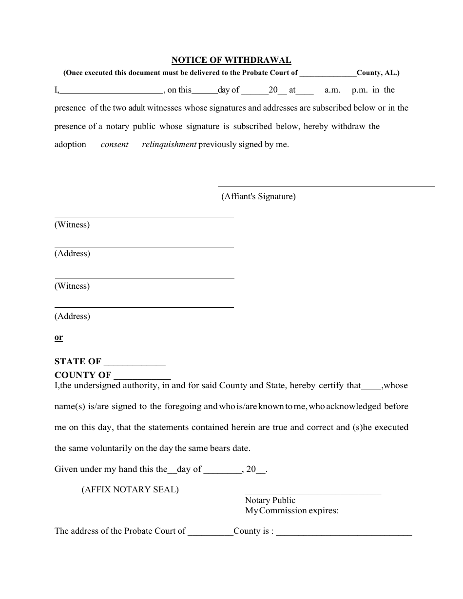 Consent or Relinquishment of Minor for Adoption - Alabama, Page 5