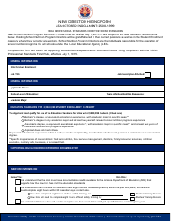 Document preview: New Director Hiring Form - Hired After July 1, 2015 (2,500-9,999 Enrollment) - Arizona