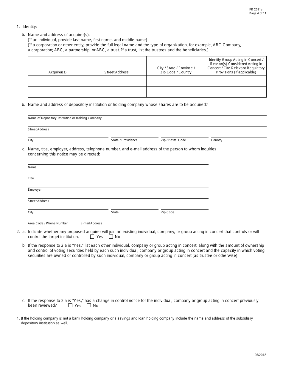 Form FR2081A Interagency Notice of Change in Control, Page 4
