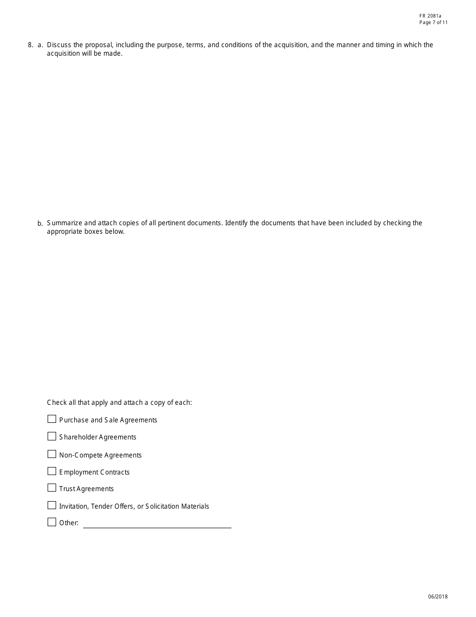 Form FR2081A Interagency Notice of Change in Control, Page 7