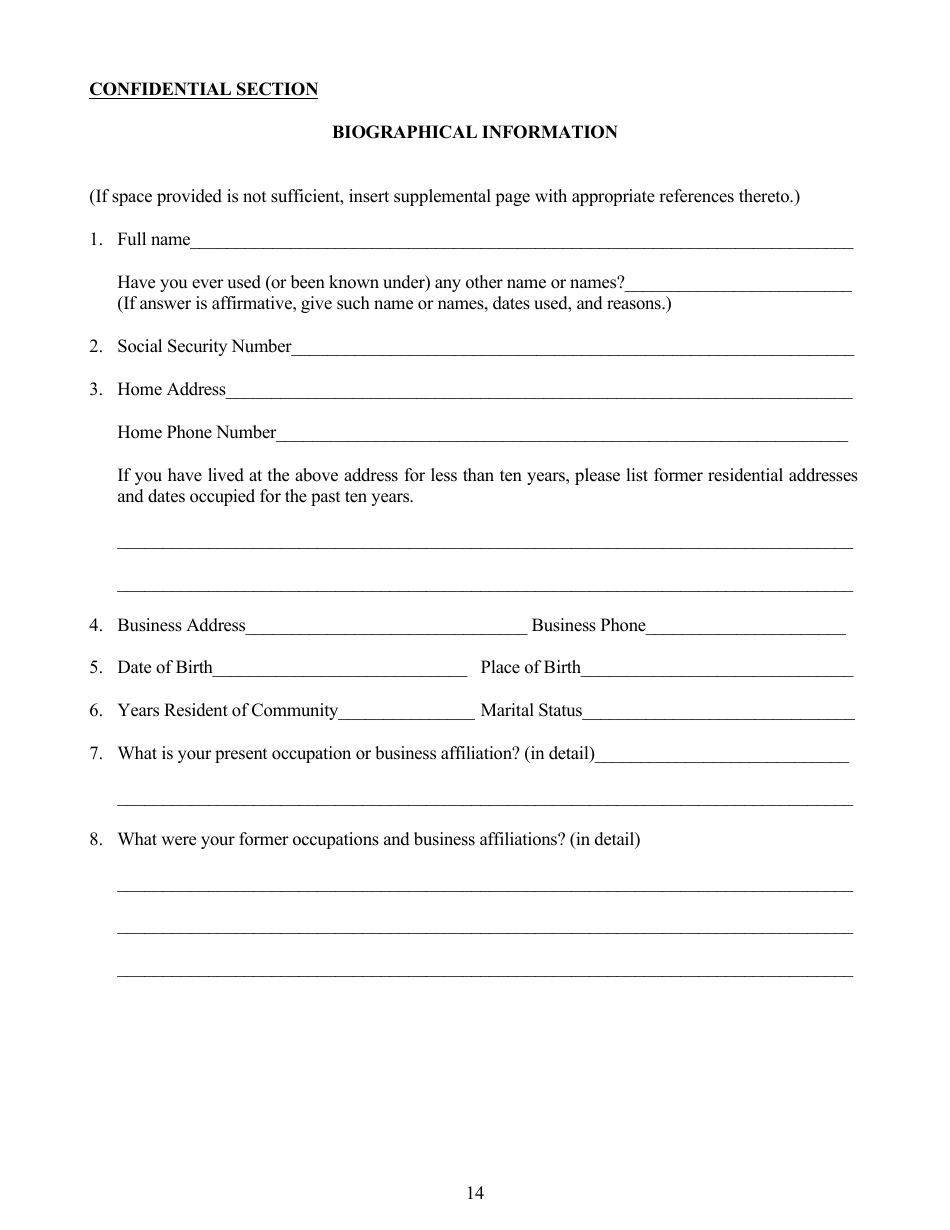 Application for Authority to Organize a Trust Company - Idaho, Page 14