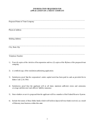 Application for Authority to Organize a Trust Company - Idaho, Page 3