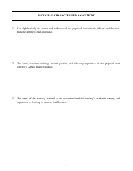 Application for Authority to Organize a Trust Company - Idaho, Page 5