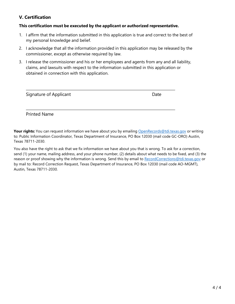 Form FIN613 Rfq Application - Legal Services - Texas, Page 4
