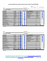 Form OTS/S-2 Louisiana State Government Centrex Service Order Form - Louisiana, Page 2