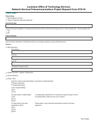 Form OTS-16 Network Services/Telecommunications Project Request Form - Louisiana, Page 2