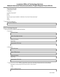 Form OTS-16 Network Services/Telecommunications Project Request Form - Louisiana, Page 3