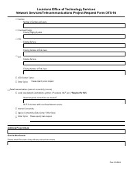 Form OTS-16 Network Services/Telecommunications Project Request Form - Louisiana, Page 4