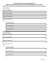 Form OTS-16 Network Services/Telecommunications Project Request Form - Louisiana, Page 5