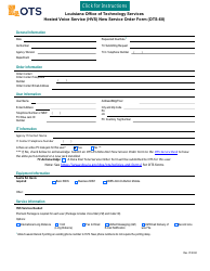 Form OTS-60 Hosted Voice Service (Hvs) New Service Order Form - Louisiana