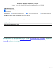 Form OTS-60 Hosted Voice Service (Hvs) New Service Order Form - Louisiana, Page 2