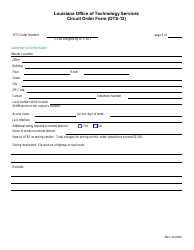 Form OTS-12 Circuit Service Order Form - Louisiana, Page 3