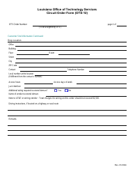 Form OTS-12 Circuit Service Order Form - Louisiana, Page 4