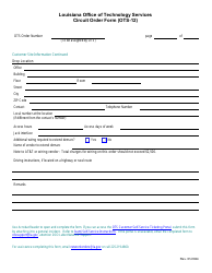 Form OTS-12 Circuit Service Order Form - Louisiana, Page 5