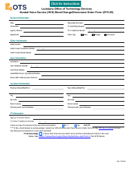 Form OTS-65 Hosted Voice Service (Hvs) Move/Change/Disconnect Order Form - Louisiana