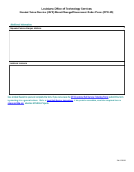 Form OTS-65 Hosted Voice Service (Hvs) Move/Change/Disconnect Order Form - Louisiana, Page 2