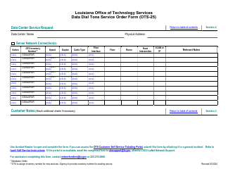 Form OTS-25 Data Dial Tone Service Order Form - Louisiana, Page 3
