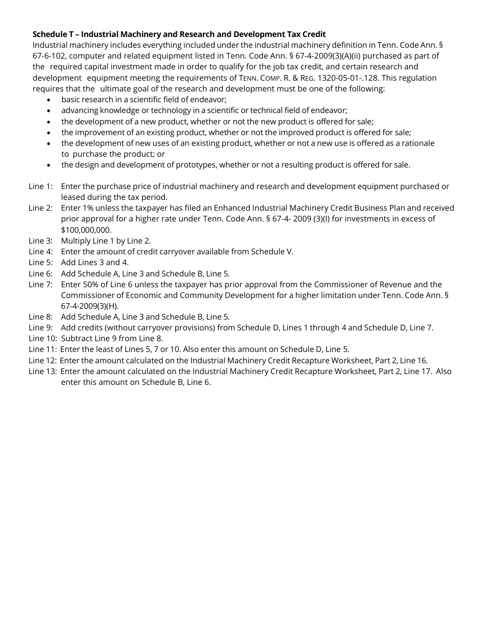 Instructions for Form FAE170, RV-R0011001 Franchise and Excise Tax Return - Tennessee, Page 16