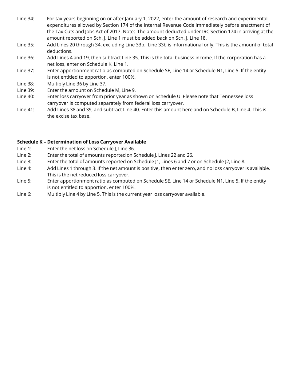 Instructions for Form FAE174, RV-R0012001 Franchise and Excise Financial Institution and Captive Real Estate Investment Trust Tax Return - Tennessee, Page 11