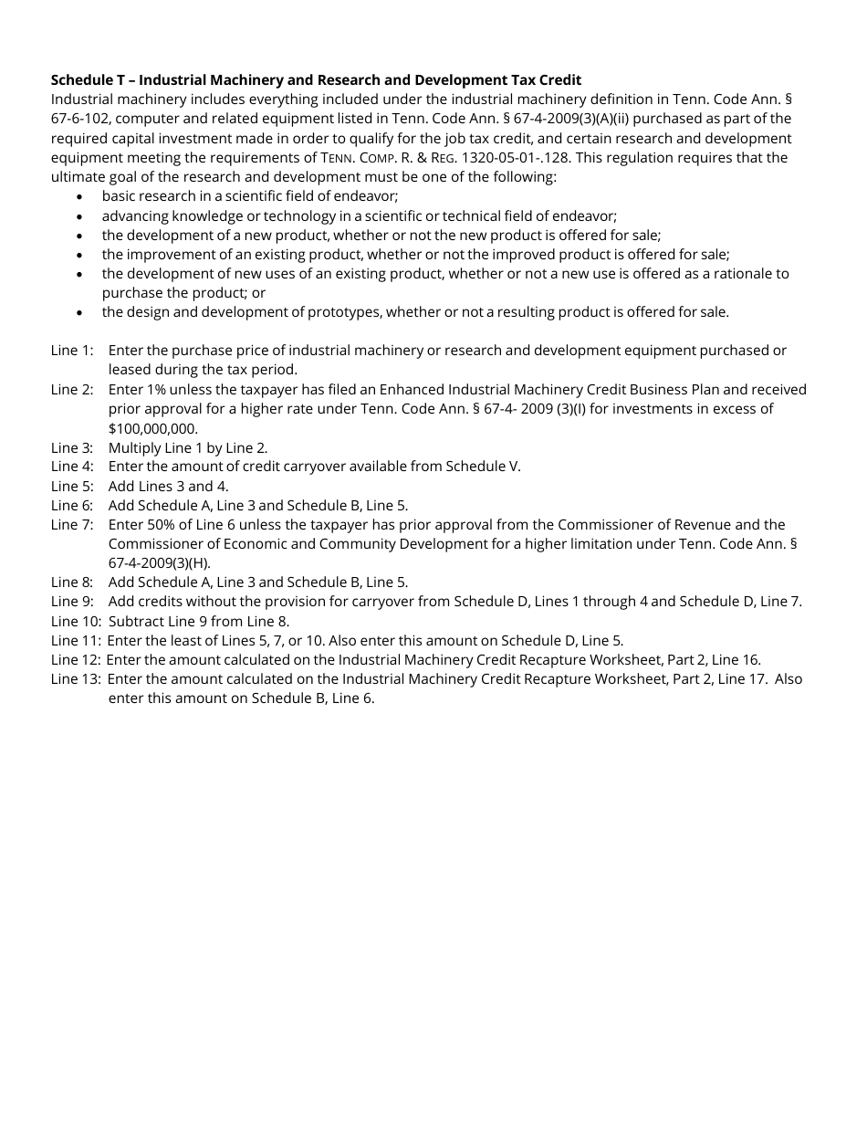 Instructions for Form FAE174, RV-R0012001 Franchise and Excise Financial Institution and Captive Real Estate Investment Trust Tax Return - Tennessee, Page 14